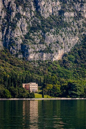 Sailboat and Coastal Buildings on Lake Garda, Garda, Verona Province, Veneto, Italy Stock Photo - Rights-Managed, Code: 700-06368199