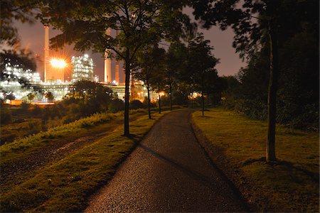 duisburg - Path at Night, Alsumer Berg, Duisburg, Ruhr Basin, North Rhine-Westphalia, Germany Stock Photo - Rights-Managed, Code: 700-06368414