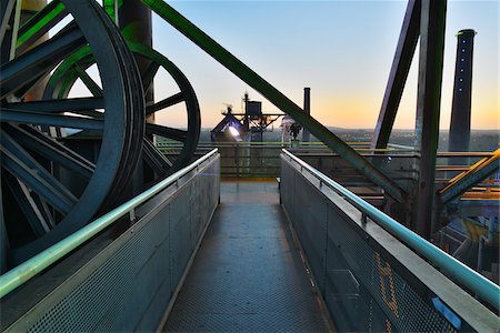 Landschaftspark Duisburg-Nord at Dawn, Meiderich Huette, Duisburg, Ruhr Basin, North Rhine-Westphalia, Germany Stock Photo - Rights-Managed, Code: 700-06368423