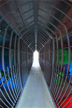 Illuminated Tunnel, Landschaftspark Duisburg-Nord, Meiderich Huette, Duisburg, Ruhr Basin, North Rhine-Westphalia, Germany Foto de stock - Direito Controlado, Número: 700-06368438