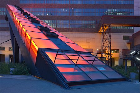 exterior ramp building - Zeche Zollverein at Dawn, Essen, North Rhine-Westphalia, Germany Stock Photo - Rights-Managed, Code: 700-06368467