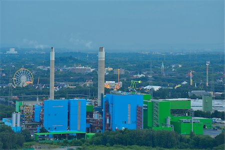 power plant - View from Halde Hoheward , Power Plant, Recklinghausen, Ruhr Basin, North Rhine-Westphalia, Germany Stock Photo - Rights-Managed, Code: 700-06368485