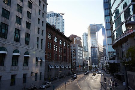 picture of intersection of roads - Downtown Intersection, Vancouver, British Columbia, Canada Stock Photo - Rights-Managed, Code: 700-06383087