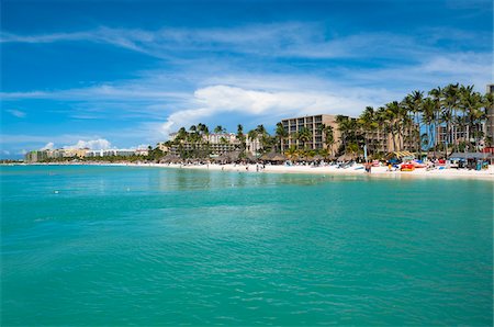 Resort and Beach, Palm Beach, Aruba, Leeward Antilles, Lesser Antilles, Caribbean Stock Photo - Rights-Managed, Code: 700-06439064