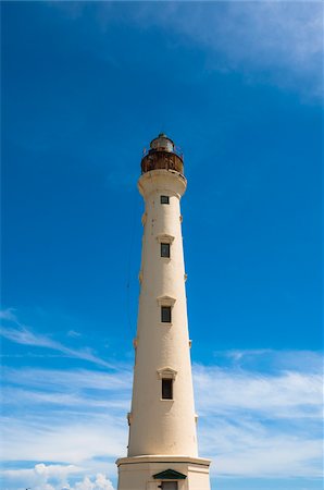 California Lighthouse Against Blue Sky, near Arashi Beach, Aruba, Lesser Antilles, Dutch Antilles Stock Photo - Rights-Managed, Code: 700-06439084