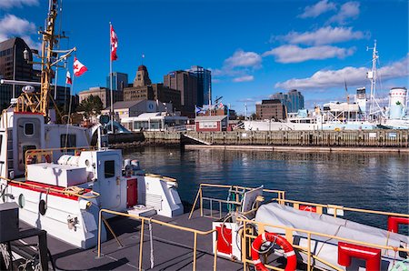 Boats in Harbor and City Skyline, Halifax, Nova Scotia, Canada Stock Photo - Rights-Managed, Code: 700-06439175