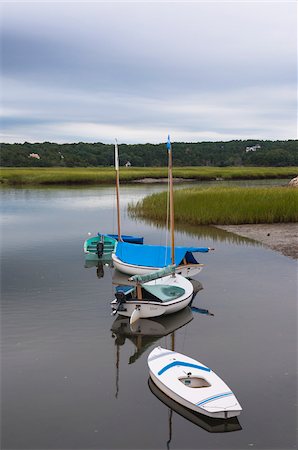 Boats in Harbor, Pamet Harbor, Truro, Cape Cod, Massachusetts, USA Foto de stock - Con derechos protegidos, Código: 700-06431229