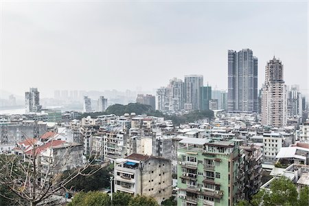 smog - Overview of City, Macau, China Photographie de stock - Rights-Managed, Code: 700-06452174