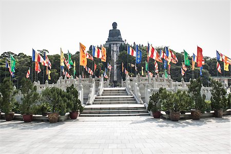 po lin kloster - Tian Tan Buddha, Po Lin Monastery, Ngong Ping Plateau, Lantau Island, Hong Kong, China Stockbilder - Lizenzpflichtiges, Bildnummer: 700-06452187