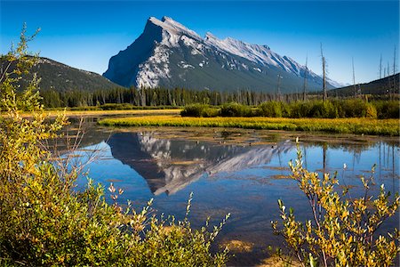 rocky mountains - Vermilion Lakes and Mount Rundle in Autumn, near Banff, Banff National Park, Alberta, Canada Stockbilder - Lizenzpflichtiges, Bildnummer: 700-06465456