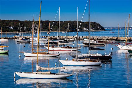 Sailboats in Marina, Vineyard Haven, Tisbury, Martha's Vineyard, Massachusetts, USA Fotografie stock - Rights-Managed, Codice: 700-06465744