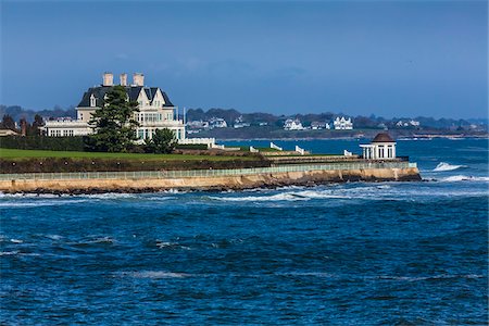 simsearch:700-06465780,k - Seaside Mansion with Gazebo, Newport, Rhode Island, USA Stock Photo - Rights-Managed, Code: 700-06465815