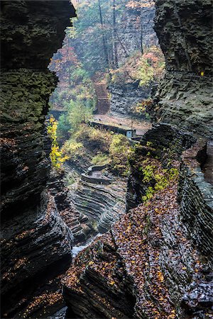 sedimentary rock - Hiking Trail and Gorge, Watkins Glen State Park, Schuyler County, New York State, USA Stock Photo - Rights-Managed, Code: 700-06465841