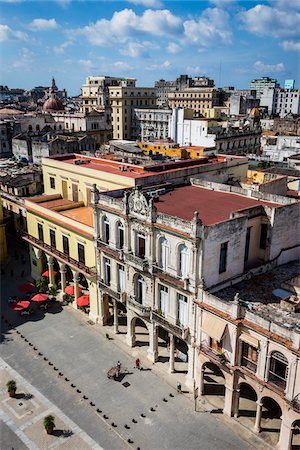 High Angle View of Buildings in Plaza Vieja with City Extending into the Distance, Havana, Cuba Stock Photo - Rights-Managed, Code: 700-06465909