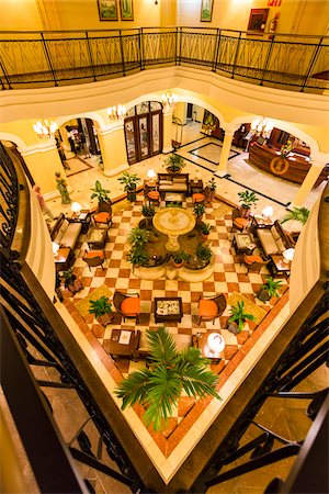 High Angle View of Lobby in Iberostar Grand Hotel Trinidad, Trinidad, Cuba Stockbilder - Lizenzpflichtiges, Bildnummer: 700-06465967