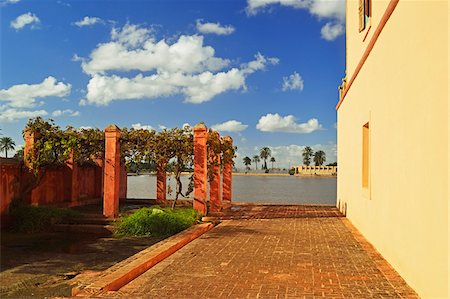 Saadian garden pavilion with view of basin, Menara Gardens, Marrakesh, Morocco, Africa Stock Photo - Rights-Managed, Code: 700-06505753