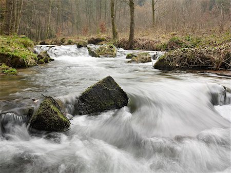 river rock - Stream Flowing Over Rocks Through Forest in Spring, France Stock Photo - Rights-Managed, Code: 700-06531938