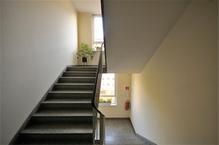 european residential architecture - Stairs in Stairwell of Multi-Storied Building, Austria Stock Photo - Rights-Managed, Code: 700-06553517