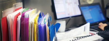 desk - panoramic view of messy desk and files Stock Photo - Rights-Managed, Code: 700-06570976