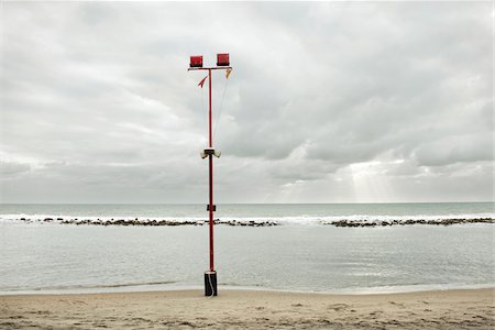 signal - Pole on Beach in Winter, Ostia Lido, Rome, Italy Photographie de stock - Rights-Managed, Code: 700-06685206