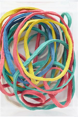 simsearch:700-06714130,k - close-up of colored gum rubber bands Stock Photo - Rights-Managed, Code: 700-06701959