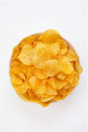 snack top view - still life of potato chips in bowl Stock Photo - Rights-Managed, Code: 700-06714119