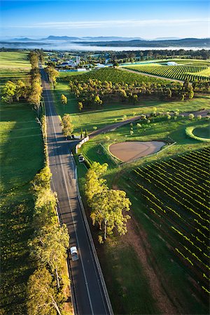 photos of australian roads - Aerial view of wine country near Pokolbin, Hunter Valley, New South Wales, Australia Stock Photo - Rights-Managed, Code: 700-06732748