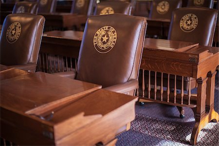 solennel - View inside the house of representatives of the Texas state capitol building, Austin, Texas, USA Photographie de stock - Rights-Managed, Code: 700-06773306