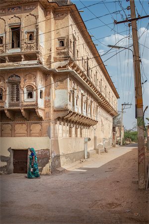 Exterior of Traditional Haveli in Old District of Nawalgarh, Rajasthan, India Foto de stock - Con derechos protegidos, Código: 700-06786715