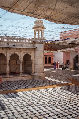 design tiles - Courtyard of Shri Karni Mata Temple (temple of sacred rats) in Deshnoke, Bikaner, district, India Stock Photo - Rights-Managed, Code: 700-06786711