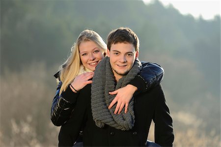 Young couple in an autumn landscape, Bavaria, Germany Stock Photo - Rights-Managed, Code: 700-06786732