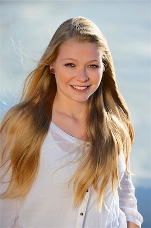 pretty lake - Portrait of a blond Teenage Girl outdoors, Bavaria, Germany Stock Photo - Rights-Managed, Code: 700-06786740