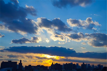 sun rise new york - Sunset in Big Sky, New York City, New York, USA Stock Photo - Rights-Managed, Code: 700-06786977