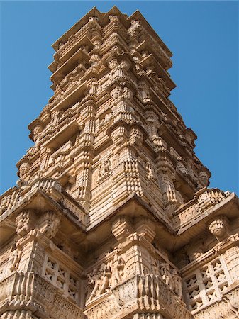 Low Angle View of Tower of Victory (Vijay Stambha), Chittorgarh Fort, Rajasthan, India Photographie de stock - Rights-Managed, Code: 700-06782166