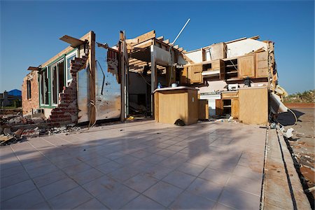suburban roofs - Tornado Damage to Home, Moore, Oklahoma, USA. Stock Photo - Rights-Managed, Code: 700-06847398