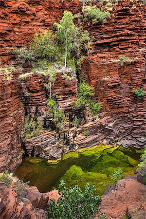 sédimentaire - Joffre Gorge, Karijini National Park, The Pilbara, Western Australia, Australia Photographie de stock - Rights-Managed, Code: 700-06841525