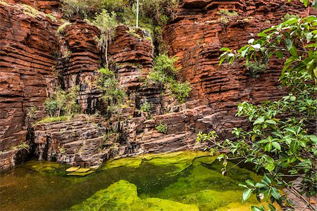 pictures of land and vegetation - Joffre Gorge, Karijini National Park, The Pilbara, Western Australia, Australia Stock Photo - Rights-Managed, Code: 700-06841527