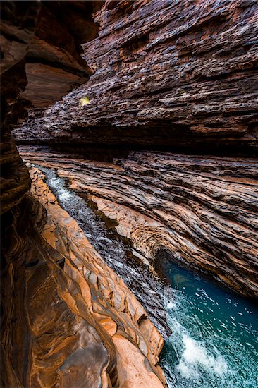 Rushing Water, Kermits Pool, Hancock Gorge, Karijini National Park, The Pilbara, Western Australia, Australia Stock Photo - Premium Rights-Managed, Artist: R. Ian Lloyd, Image code: 700-06841547