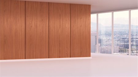 room windows - 3d-illustration of an empty office in urban area Stock Photo - Rights-Managed, Code: 700-06841592