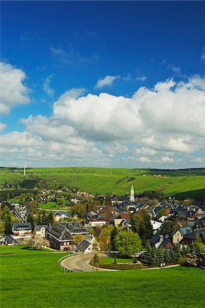 spring hill - View of Oberwiesenthal, Erzgebirge, Saxony, Germany, Europe Stock Photo - Rights-Managed, Code: 700-06894765