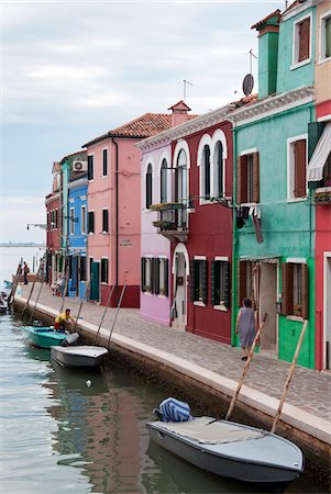 residential house - Houses on the waterfront, Burano, Venice, Veneto, Italy, Europe Stock Photo - Rights-Managed, Code: 700-06895061