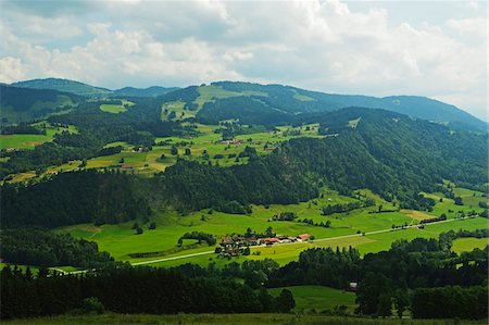 View of Allgaeu Alps from Paradies, near Oberstaufen, Bavaria, Germany Photographie de stock - Rights-Managed, Code: 700-06892801