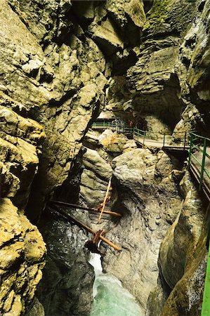 rushing water - Walkway Through Breitachklamm Gorge, Allgaeu, Bavaria, Germany Stock Photo - Rights-Managed, Code: 700-06892810