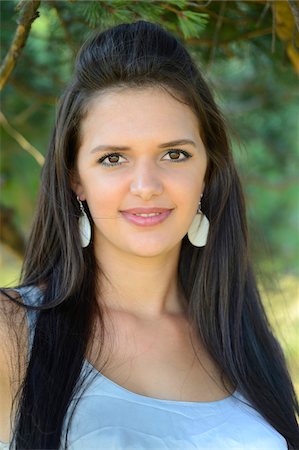 Portrait of Young Woman Outdoors, Upper Palatinate, Bavaria, Germany Stock Photo - Rights-Managed, Code: 700-06964159