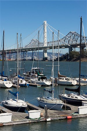 rebuilding - View of Bay Bridge, new East Span, from Treasure Island Marina, San Francisco, California, USA Photographie de stock - Rights-Managed, Code: 700-07067353