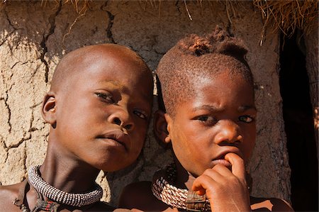 Close-up portrait of Himba children, Kaokoveld, Namibia, Africa Fotografie stock - Rights-Managed, Codice: 700-07067372