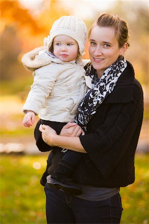 Portrait of Mother holding Baby Daughter Outdoors, Scanlon Creek Conservation Area, Ontario, Canada Stock Photo - Rights-Managed, Code: 700-07199772