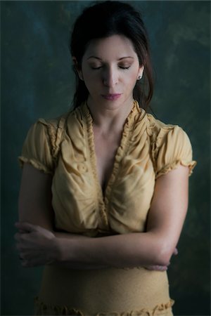 peaceful human - Portait of Mature Woman with Eyes Closed, Studio Shot Stock Photo - Rights-Managed, Code: 700-07199910