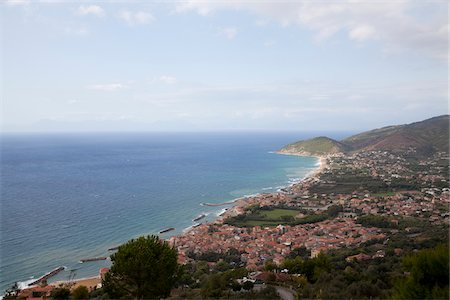 Santa Maria di Castellabate and Coast from Castellabate, Cilento, Salerno District, Campania, Italy Stock Photo - Rights-Managed, Code: 700-07204006