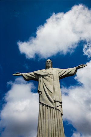 puffy clouds - Christ the Redeemer Statue, Corcovado Mountain, Rio de Janeiro, Brazil Stock Photo - Rights-Managed, Code: 700-07204100